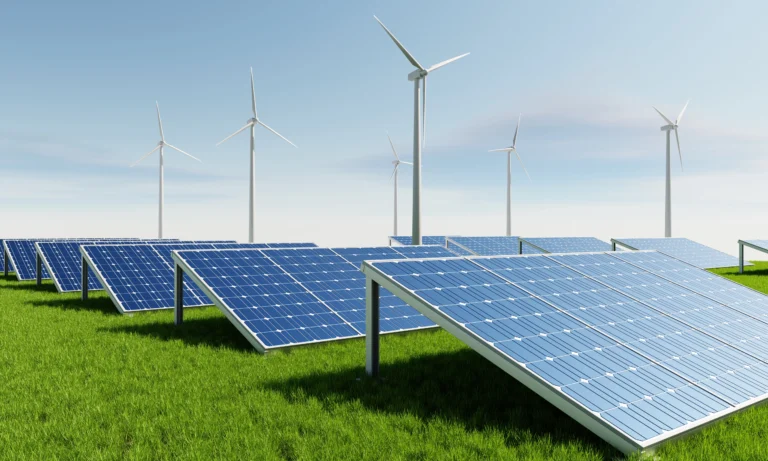 solar-panels-with-wind-turbines-producing-electric-power-supply-with-sky-landscape-background-indust